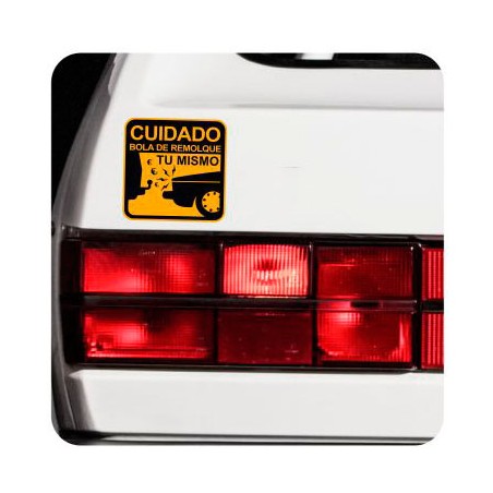Cuidado - Bola de Remolque Sticker