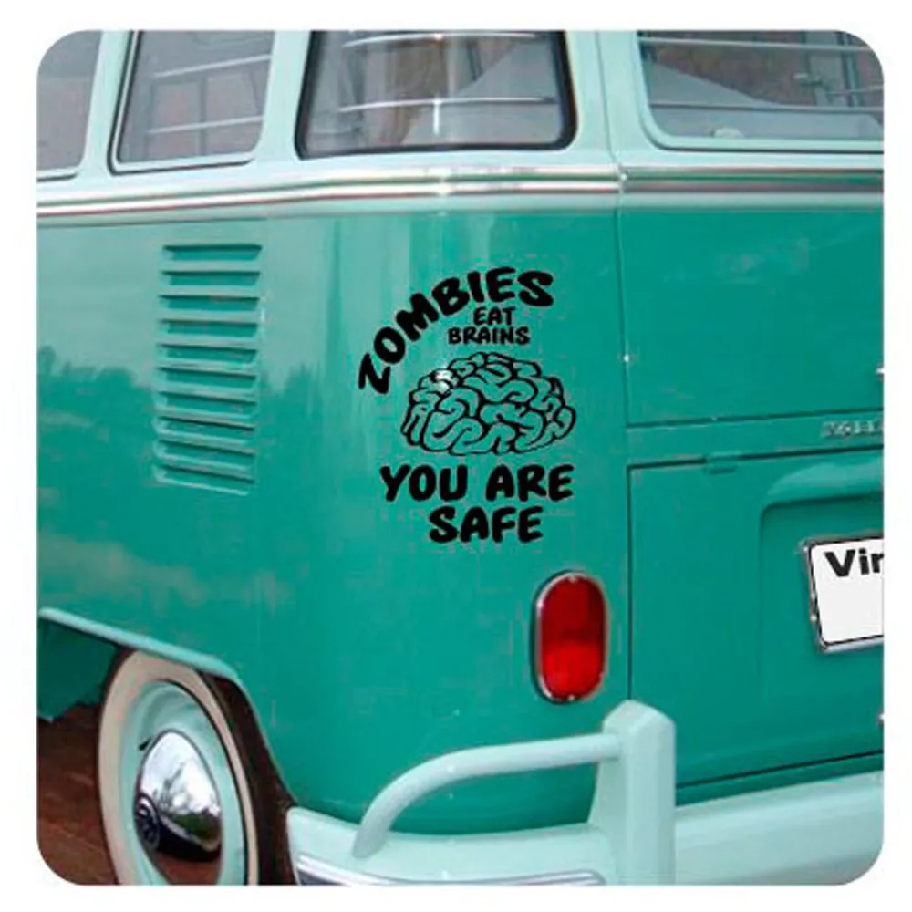 Pegatina Zombies Eat Brains. Vinilo de alta calidad, soporta perfectamente la intemperie, apto incluso para náutica. Pégala dond