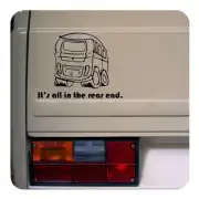 Pegatina It's all in the rear. Vinilo de alta calidad, soporta perfectamente la intemperie, apto incluso para náutica. Pégala do