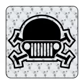 Pegatina Calavera Jeep. Vinilo de alta calidad, soporta perfectamente la intemperie, apto incluso para náutica. Pégala donde qui 2