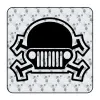Pegatina Calavera Jeep. Vinilo de alta calidad, soporta perfectamente la intemperie, apto incluso para náutica. Pégala donde qui