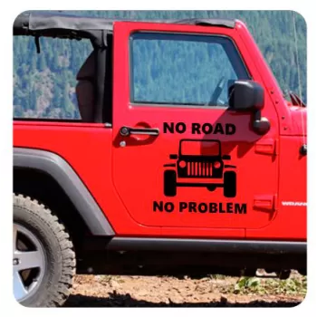 Autocollant No Road No Problem - Jeep