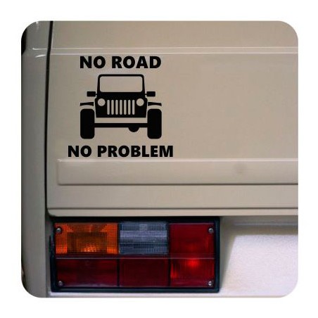 Autocollant No Road No Problem - Jeep