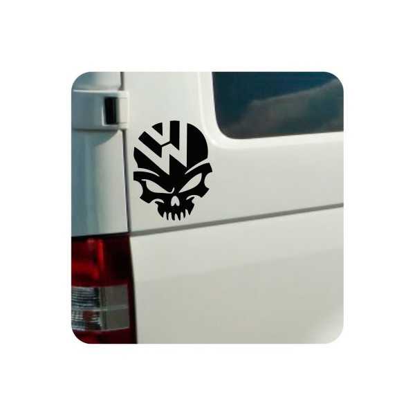 Pegatina VW Skull. Vinilo de alta calidad, soporta perfectamente la intemperie, apto incluso para náutica. Pégala donde quieras,