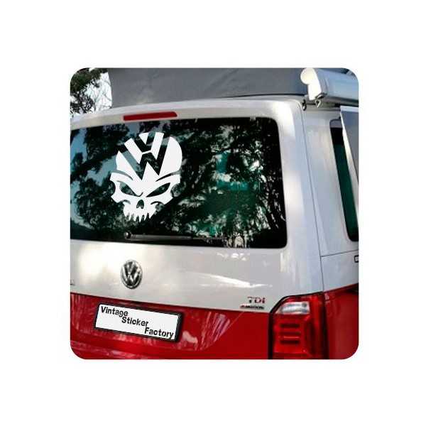Pegatina VW Skull. Vinilo de alta calidad, soporta perfectamente la intemperie, apto incluso para náutica. Pégala donde quieras,