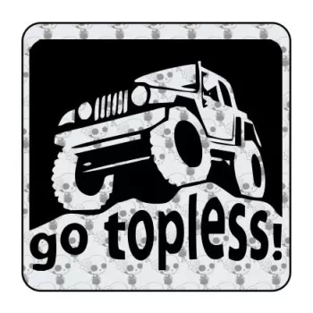 Pegatina Go Topless - Jeep. Vinilo de alta calidad, soporta perfectamente la intemperie, apto incluso para náutica. Pégala donde