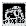 Pegatina Go Topless - Jeep. Vinilo de alta calidad, soporta perfectamente la intemperie, apto incluso para náutica. Pégala donde