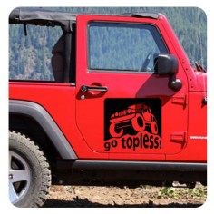 Pegatina Go Topless - Jeep. Vinilo de alta calidad, soporta perfectamente la intemperie, apto incluso para náutica. Pégala donde