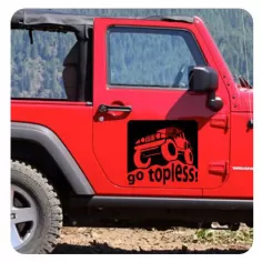 Pegatina Go Topless - Jeep. Vinilo de alta calidad, soporta perfectamente la intemperie, apto incluso para náutica. Pégala donde