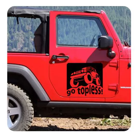 Autocollant Go Topless - Jeep