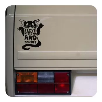 Love Kittens and Zombies Sticker