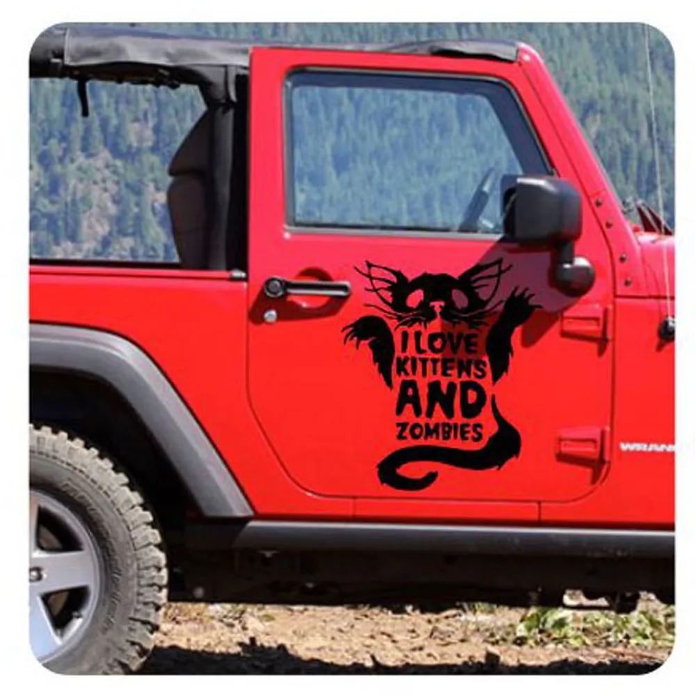 Love Kittens and Zombies Sticker