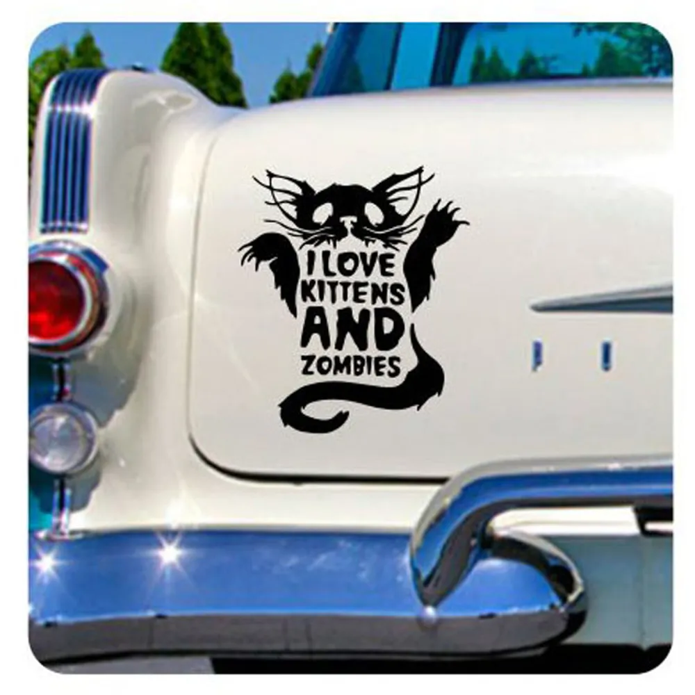 Autocollant Love Kittens and Zombies