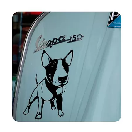 Pegatina Bull Terrier. Vinilo de alta calidad, soporta perfectamente la intemperie, apto incluso para náutica. Pégala donde quie