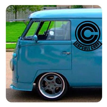 Pegatina Capsule Corp. Vinilo de alta calidad, soporta perfectamente la intemperie, apto incluso para náutica. Pégala donde quie