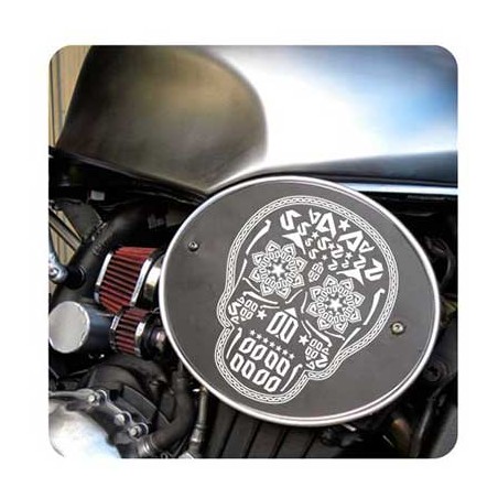 Pegatina Calavera Mexicana. Vinilo de alta calidad, soporta perfectamente la intemperie, apto incluso para náutica. Pégala donde