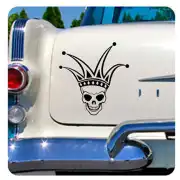 Pegatina Calavera Joker. Vinilo de alta calidad, soporta perfectamente la intemperie, apto incluso para náutica. Pégala donde qu