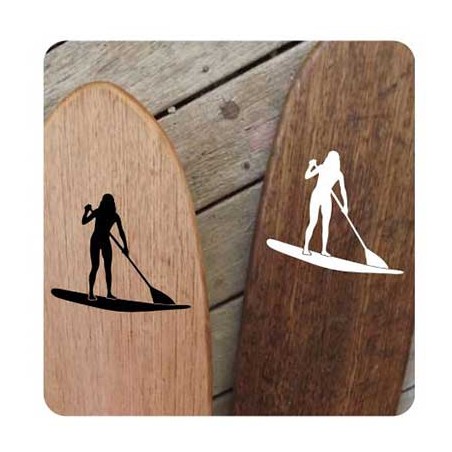 Pegatina SUP Girl. Vinilo de alta calidad, soporta perfectamente la intemperie, apto incluso para náutica. Pégala donde quieras,