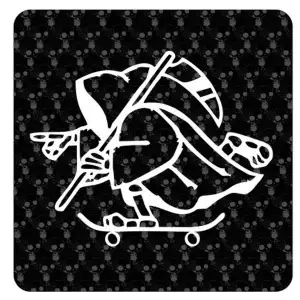 Skater La Muerte  Sticker