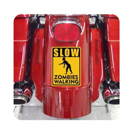 Pegatina Slow Zombies Walking. Vinilo de alta calidad, soporta perfectamente la intemperie, apto incluso para náutica. Pégala do