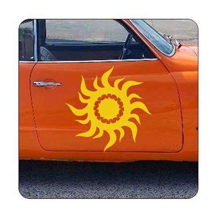 Pegatina SOL TRIBAL. Vinilo de alta calidad, soporta perfectamente la intemperie, apto incluso para náutica. Pégala donde quiera