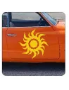 Pegatina SOL TRIBAL. Vinilo de alta calidad, soporta perfectamente la intemperie, apto incluso para náutica. Pégala donde quiera