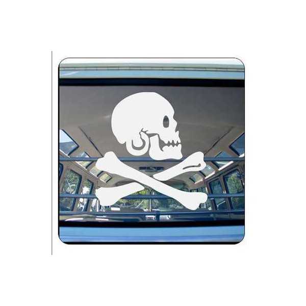 Pegatina CALAVERA PIRATA. Vinilo de alta calidad, soporta perfectamente la intemperie, apto incluso para náutica. Pégala donde q