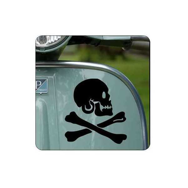 Pegatina CALAVERA PIRATA. Vinilo de alta calidad, soporta perfectamente la intemperie, apto incluso para náutica. Pégala donde q