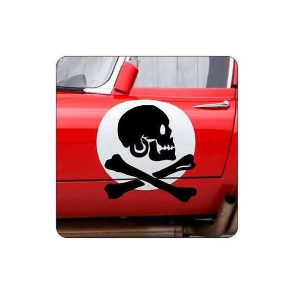 Pegatina CALAVERA PIRATA. Vinilo de alta calidad, soporta perfectamente la intemperie, apto incluso para náutica. Pégala donde q