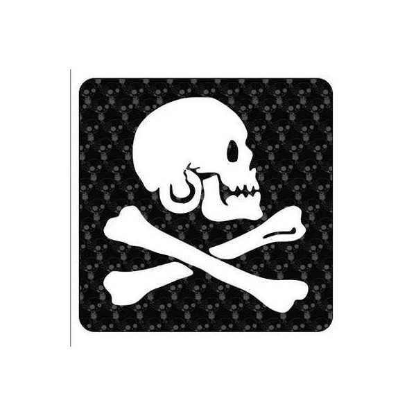 Pegatina CALAVERA PIRATA. Vinilo de alta calidad, soporta perfectamente la intemperie, apto incluso para náutica. Pégala donde q