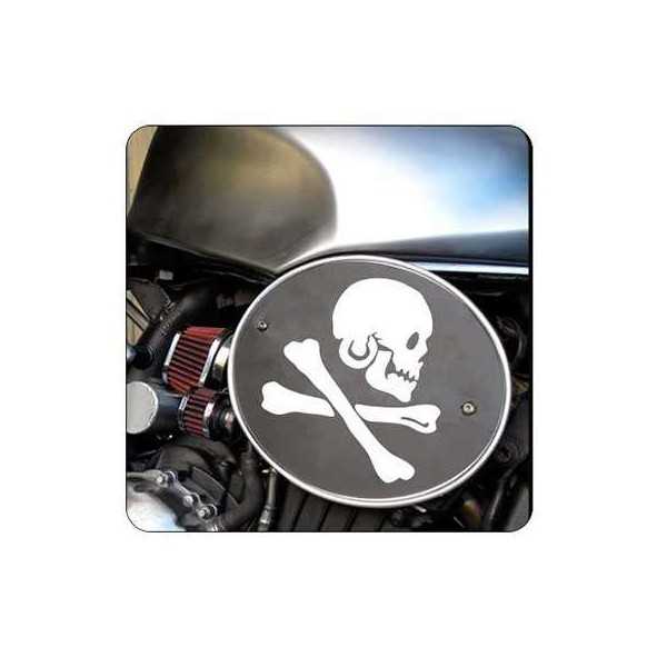 Pegatina CALAVERA PIRATA. Vinilo de alta calidad, soporta perfectamente la intemperie, apto incluso para náutica. Pégala donde q
