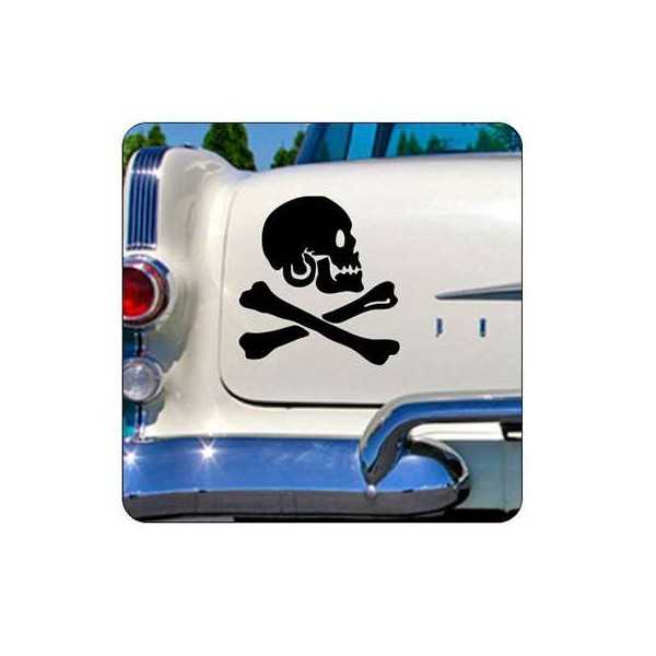 Pegatina CALAVERA PIRATA. Vinilo de alta calidad, soporta perfectamente la intemperie, apto incluso para náutica. Pégala donde q