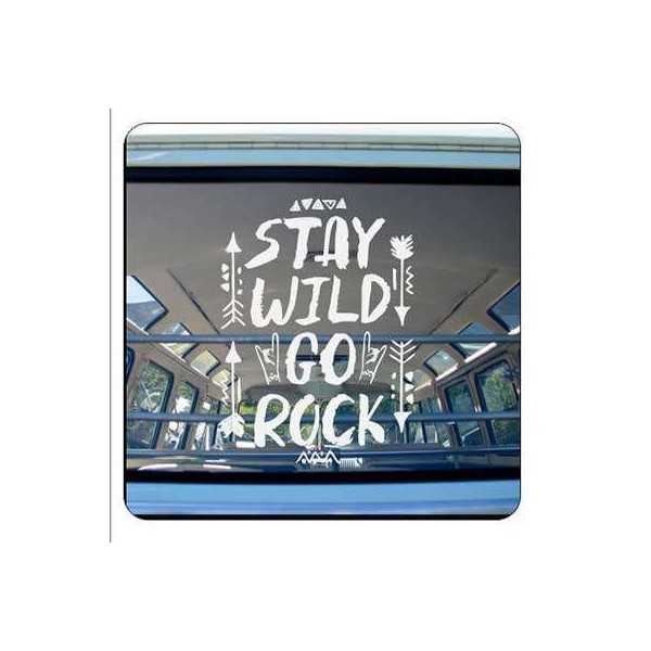 Pegatina STAY WAIL GO ROCK. Vinilo de alta calidad, soporta perfectamente la intemperie, apto incluso para náutica. Pégala donde