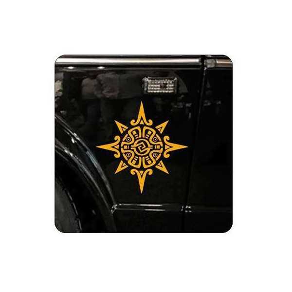 Pegatina SOL TRIBAL. Vinilo de alta calidad, soporta perfectamente la intemperie, apto incluso para náutica. Pégala donde quiera