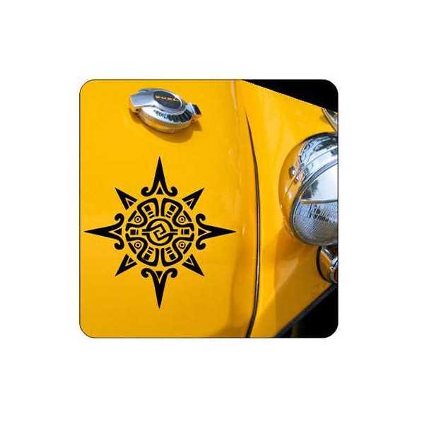 Pegatina SOL TRIBAL. Vinilo de alta calidad, soporta perfectamente la intemperie, apto incluso para náutica. Pégala donde quiera