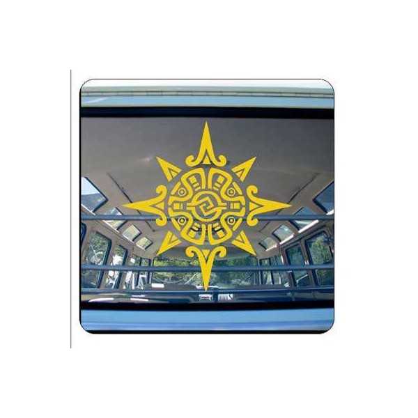 Pegatina SOL TRIBAL. Vinilo de alta calidad, soporta perfectamente la intemperie, apto incluso para náutica. Pégala donde quiera