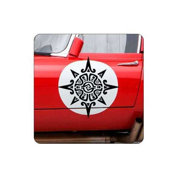 Pegatina SOL TRIBAL. Vinilo de alta calidad, soporta perfectamente la intemperie, apto incluso para náutica. Pégala donde quiera