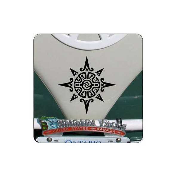 Pegatina SOL TRIBAL. Vinilo de alta calidad, soporta perfectamente la intemperie, apto incluso para náutica. Pégala donde quiera