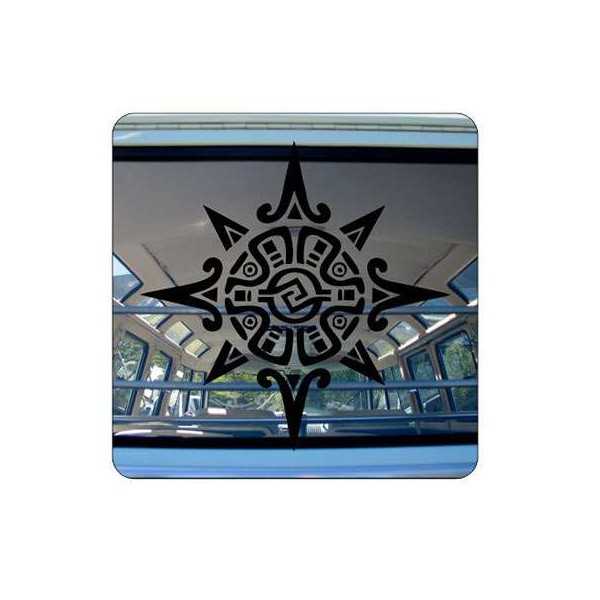 Pegatina SOL TRIBAL. Vinilo de alta calidad, soporta perfectamente la intemperie, apto incluso para náutica. Pégala donde quiera