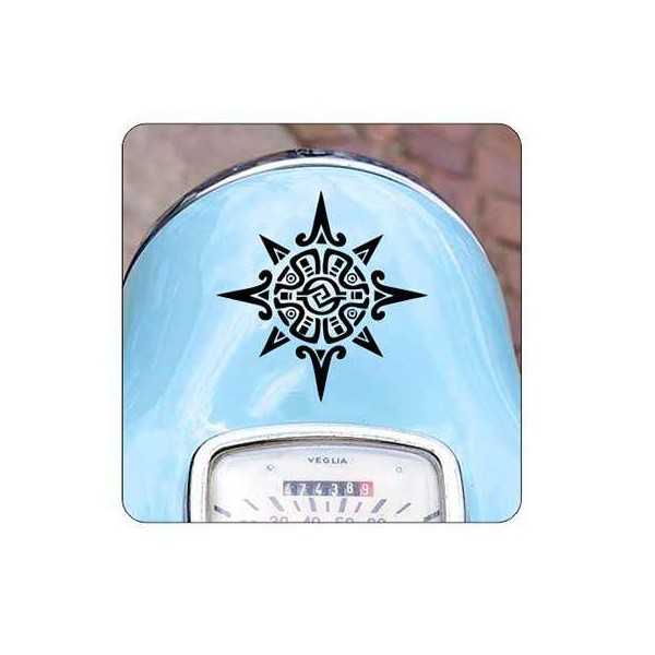 Pegatina SOL TRIBAL. Vinilo de alta calidad, soporta perfectamente la intemperie, apto incluso para náutica. Pégala donde quiera