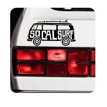 Pegatina SOCAL SURF. Vinilo de alta calidad, soporta perfectamente la intemperie, apto incluso para náutica. Pégala donde quiera