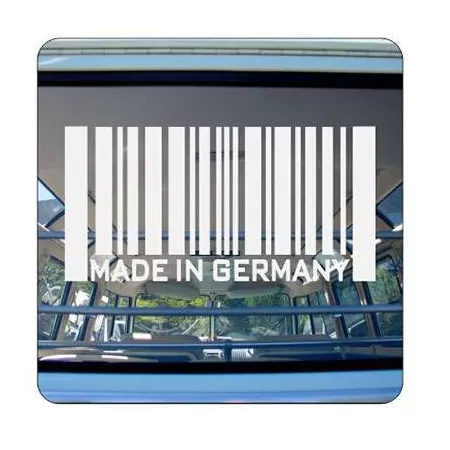 Pegatina MADE IN GERMANY. Vinilo de alta calidad, soporta perfectamente la intemperie, apto incluso para náutica. Pégala donde q