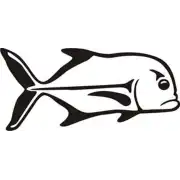 Stilisiertes Tropenfisch-Design nach rechts ausgerichtet